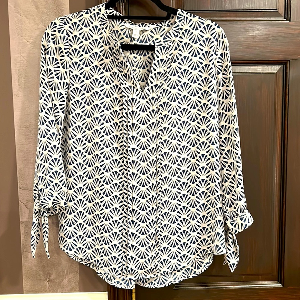 Blue and White Blouse - like new! Size small